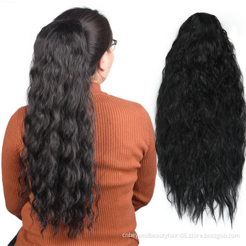 Synthetic Drawstring With Clip Ponytail Hair Extension For Black Women